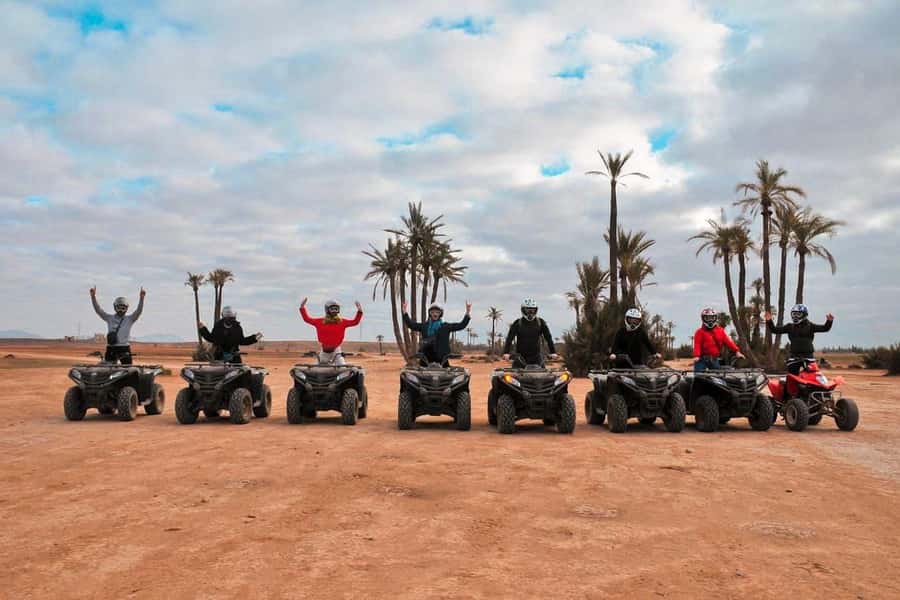 Marrakech: 2-Hour Quad Bike & Camel Ride in Palmeraie - Quad bike time: off-road fun with helmets and goggles