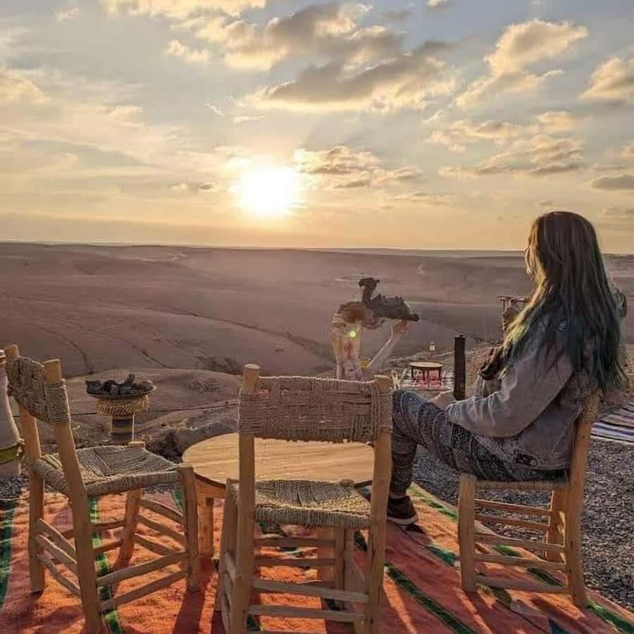 Marrakech: Agafay Desert Dinner Show with Sunset Camel Ride - Dinner Under Nomad Tents: Harira, Tagine, and Moroccan Tea