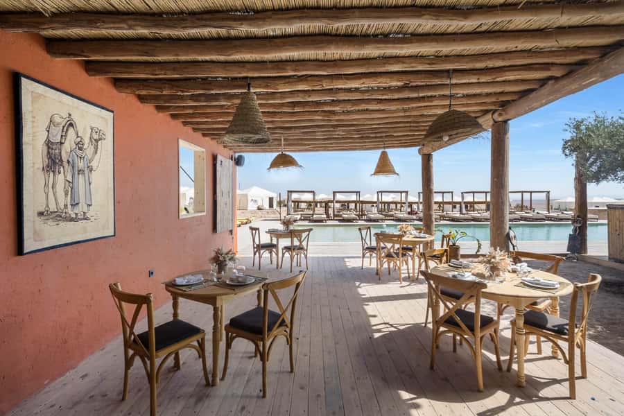 Marrakech: Agafay Desert Inara Camp Pool Day Pass with Lunch - Lunch Under the Pergola: A Real 3-Course Meal in the Desert