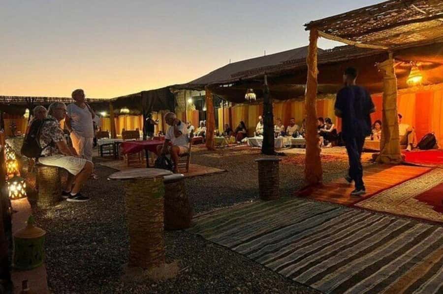 Marrakech: Agafay Desert Magic Sunset Dinner & Live Show - Tea, Snacks, and the Desert Camp Setup