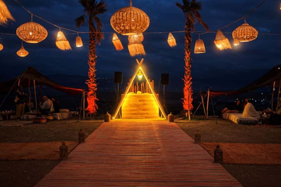 Marrakech: Camel & Quad Bike Tour with Sunset, Dinner & Show - Dinner under the tent: Berber feast, music, and a live fire show