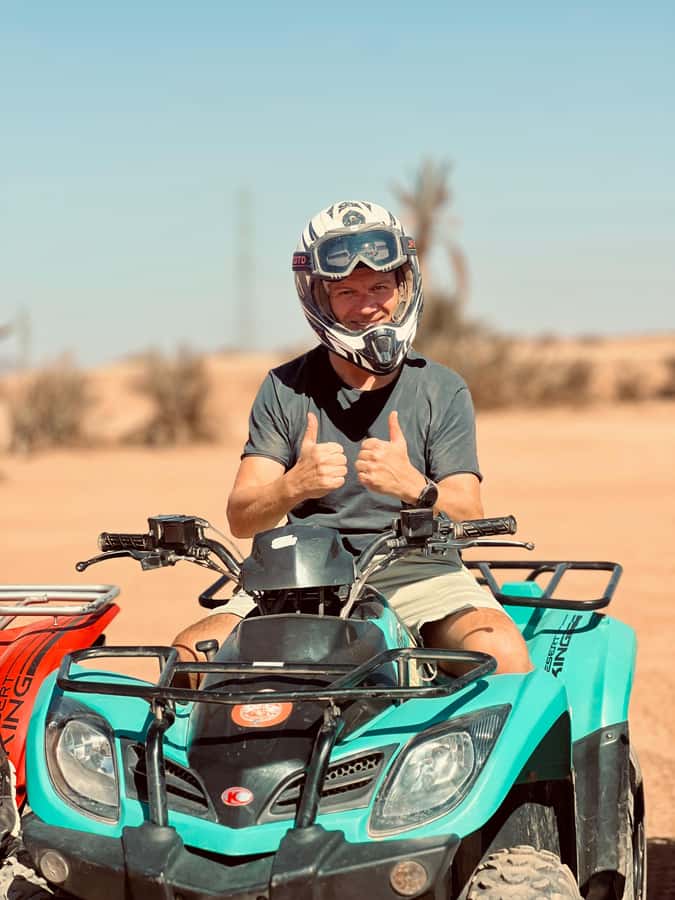 Marrakech: Quad activity in the Palmeraie with Tea break - Hotel pickup and the air-conditioned van: how the day starts